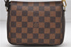 Authentic Louis Vuitton Damier Trousse Makeup Hand Bag Pouch N51982 LV 6090D