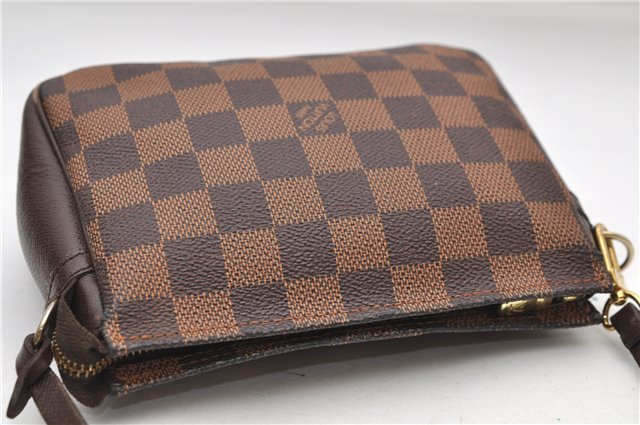 Authentic Louis Vuitton Damier Trousse Makeup Hand Bag Pouch N51982 LV 6090D