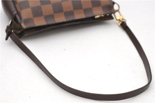 Authentic Louis Vuitton Damier Trousse Makeup Hand Bag Pouch N51982 LV 6090D