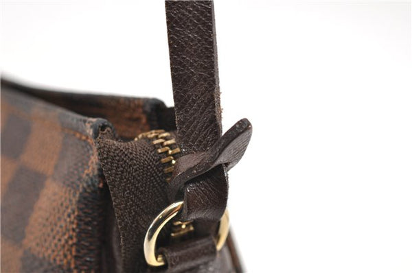 Authentic Louis Vuitton Damier Trousse Makeup Hand Bag Pouch N51982 LV 6090D