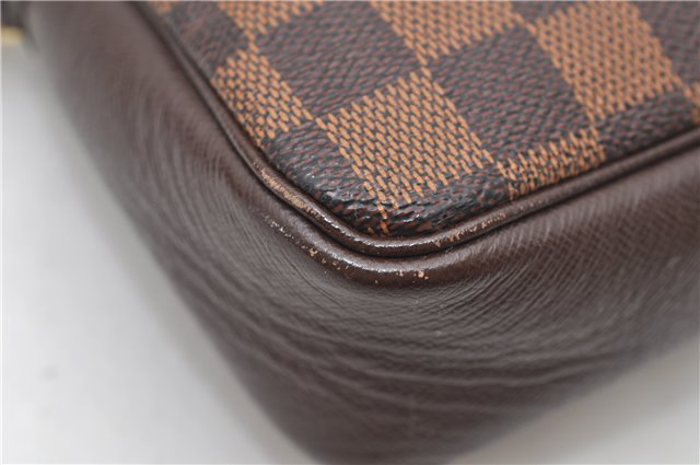 Authentic Louis Vuitton Damier Trousse Makeup Hand Bag Pouch N51982 LV 6090D