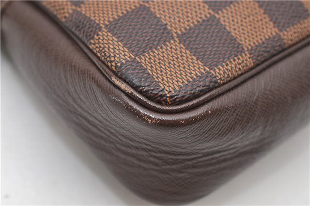 Authentic Louis Vuitton Damier Trousse Makeup Hand Bag Pouch N51982 LV 6090D