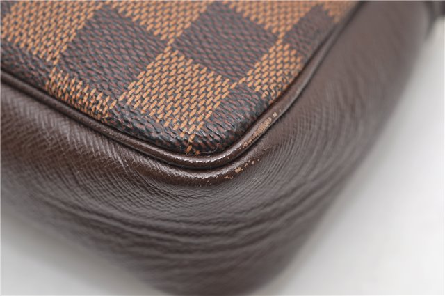 Authentic Louis Vuitton Damier Trousse Makeup Hand Bag Pouch N51982 LV 6090D