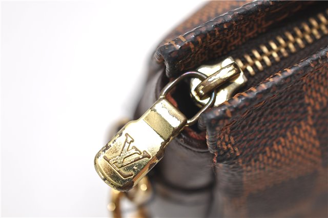 Authentic Louis Vuitton Damier Trousse Makeup Hand Bag Pouch N51982 LV 6090D