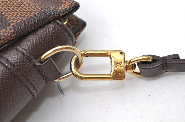 Authentic Louis Vuitton Damier Trousse Makeup Hand Bag Pouch N51982 LV 6090D