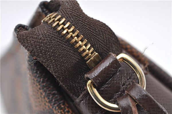 Authentic Louis Vuitton Damier Trousse Makeup Hand Bag Pouch N51982 LV 6090D