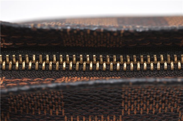 Authentic Louis Vuitton Damier Trousse Makeup Hand Bag Pouch N51982 LV 6090D