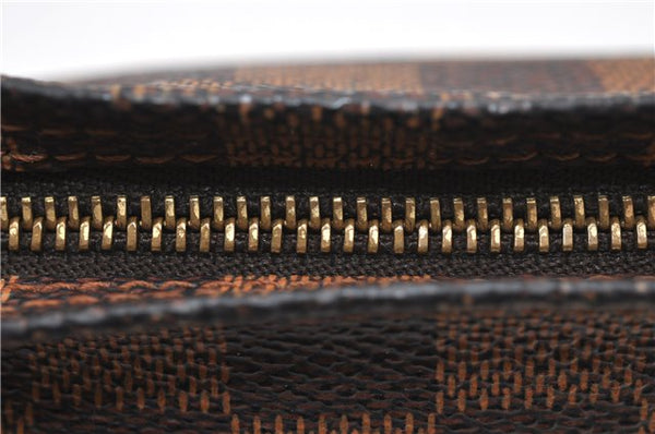 Authentic Louis Vuitton Damier Trousse Makeup Hand Bag Pouch N51982 LV 6090D