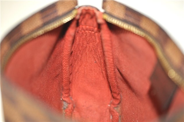 Authentic Louis Vuitton Damier Trousse Makeup Hand Bag Pouch N51982 LV 6090D