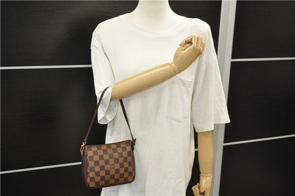 Authentic Louis Vuitton Damier Trousse Makeup Hand Bag Pouch N51982 LV 6090D