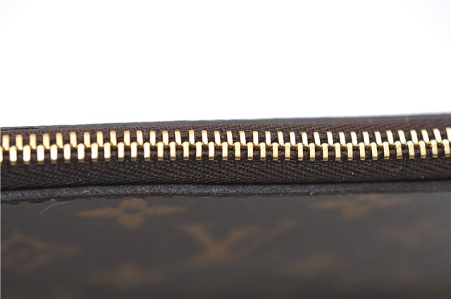 Authentic Louis Vuitton Monogram Neverfull Pouch Purse Clutch Bag Yellow 6090E