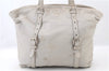 Authentic PRADA Leather Shoulder Tote Bag Purse Ivory 6092C