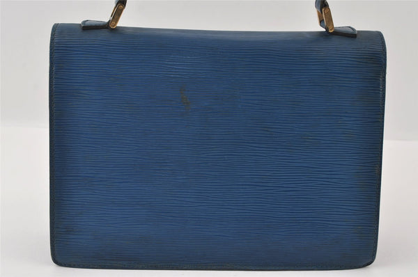 Authentic Louis Vuitton Epi Concorde Hand Bag Purse Blue M52135 LV 6092I