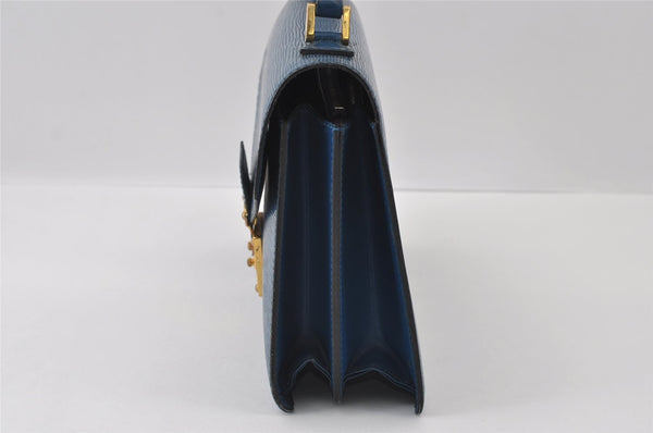 Authentic Louis Vuitton Epi Concorde Hand Bag Purse Blue M52135 LV 6092I