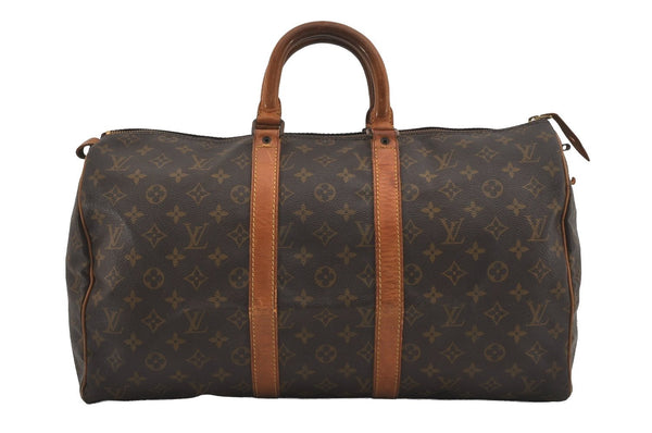 Authentic Louis Vuitton Monogram Keepall 45 Travel Boston Bag Old Model LV 6095I