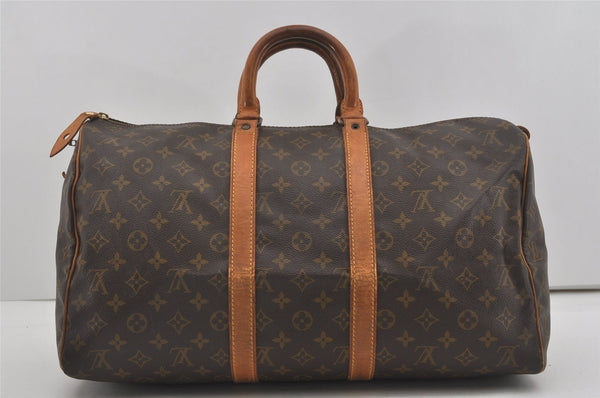 Authentic Louis Vuitton Monogram Keepall 45 Travel Boston Bag Old Model LV 6095I