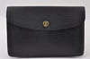 Authentic Louis Vuitton Epi Montaigne 23 Clutch Hand Bag Black M52662 LV 6096I