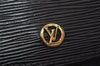 Authentic Louis Vuitton Epi Montaigne 23 Clutch Hand Bag Black M52662 LV 6096I