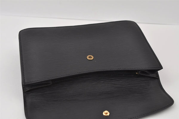 Authentic Louis Vuitton Epi Montaigne 23 Clutch Hand Bag Black M52662 LV 6096I