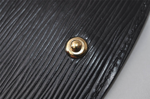Authentic Louis Vuitton Epi Montaigne 23 Clutch Hand Bag Black M52662 LV 6096I