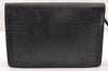 Authentic Louis Vuitton Epi Sellier Dragonne Clutch Bag Black M52612 LV 6097I