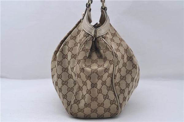 Authentic GUCCI Sukey Shoulder Tote Bag GG Canvas Leather 211944 Brown  6098D