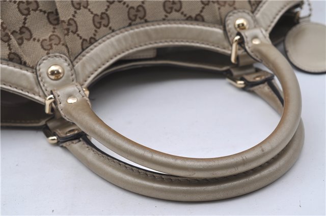 Authentic GUCCI Sukey Shoulder Tote Bag GG Canvas Leather 211944 Brown  6098D