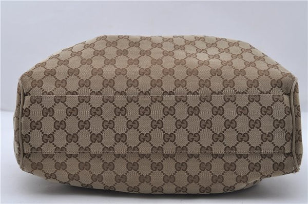 Authentic GUCCI Sukey Shoulder Tote Bag GG Canvas Leather 211944 Brown  6098D