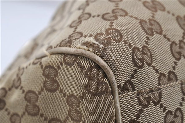 Authentic GUCCI Sukey Shoulder Tote Bag GG Canvas Leather 211944 Brown  6098D