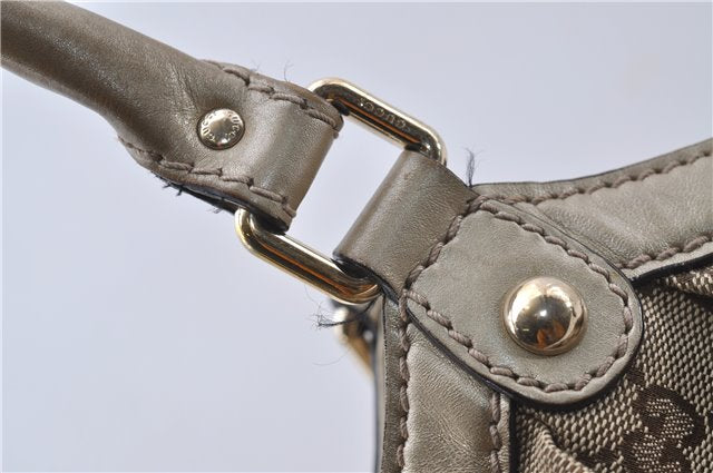 Authentic GUCCI Sukey Shoulder Tote Bag GG Canvas Leather 211944 Brown  6098D