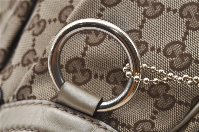 Authentic GUCCI Sukey Shoulder Tote Bag GG Canvas Leather 211944 Brown  6098D