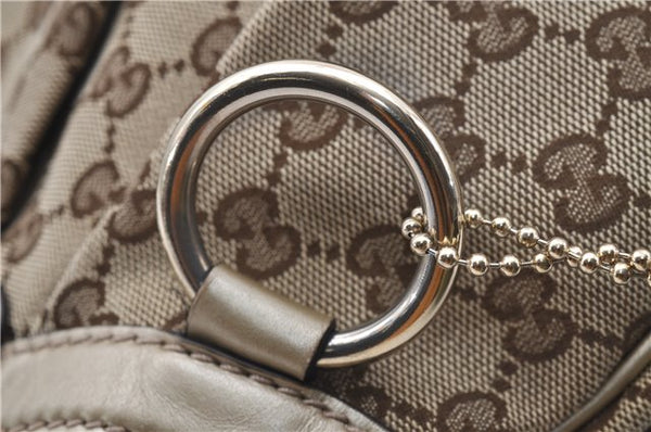 Authentic GUCCI Sukey Shoulder Tote Bag GG Canvas Leather 211944 Brown  6098D