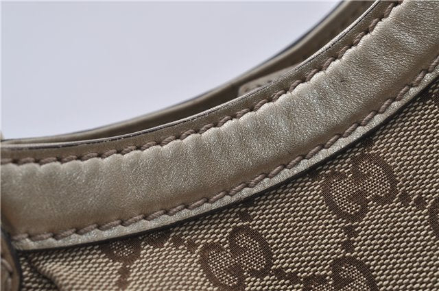 Authentic GUCCI Sukey Shoulder Tote Bag GG Canvas Leather 211944 Brown  6098D