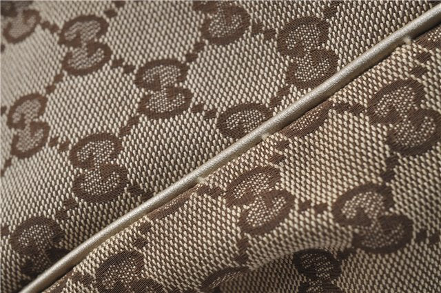 Authentic GUCCI Sukey Shoulder Tote Bag GG Canvas Leather 211944 Brown  6098D