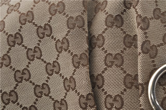 Authentic GUCCI Sukey Shoulder Tote Bag GG Canvas Leather 211944 Brown  6098D
