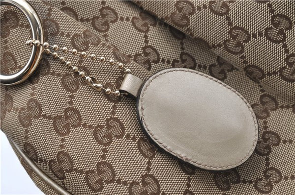 Authentic GUCCI Sukey Shoulder Tote Bag GG Canvas Leather 211944 Brown  6098D