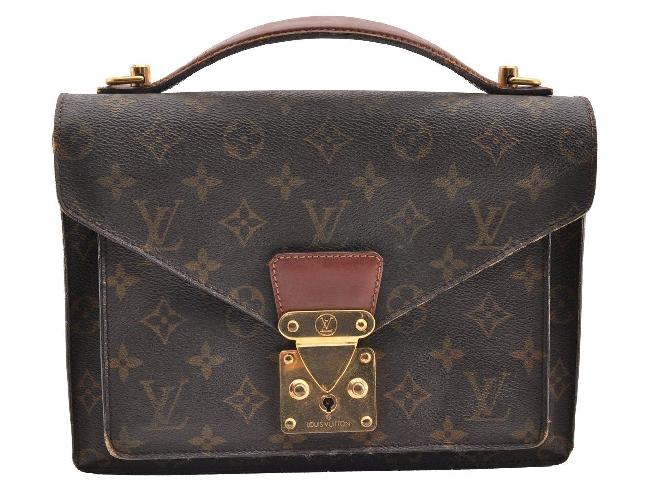 Authentic Louis Vuitton Monogram Monceau 2Way Hand Bag M51187 Junk 6098I
