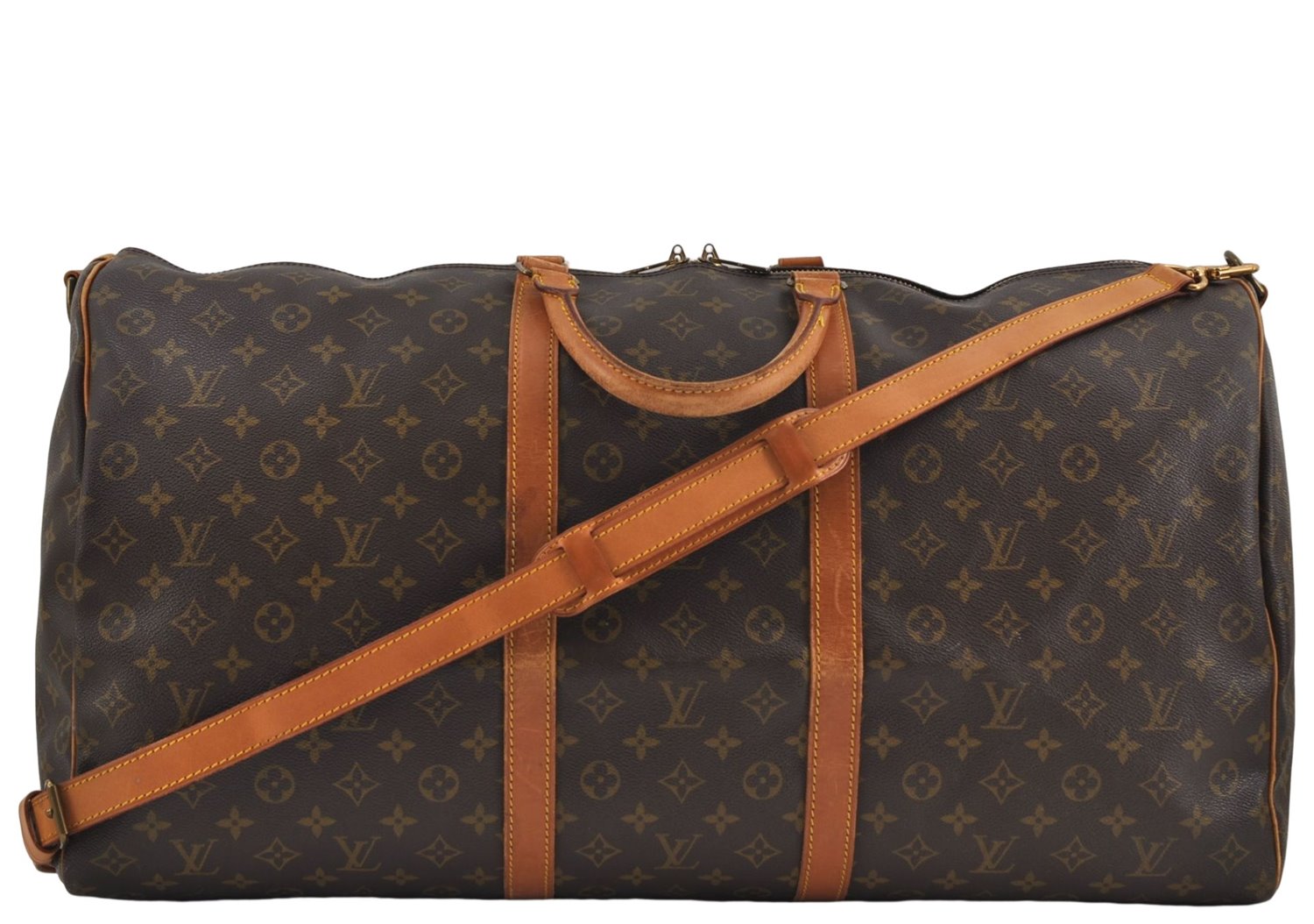 Auth Louis Vuitton Monogram Keepall Bandouliere 60 Boston Bag M41412 LV 6100D