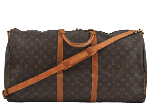 Auth Louis Vuitton Monogram Keepall Bandouliere 60 Boston Bag M41412 LV 6100D
