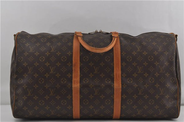 Auth Louis Vuitton Monogram Keepall Bandouliere 60 Boston Bag M41412 LV 6100D