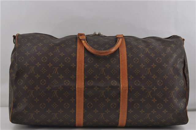 Auth Louis Vuitton Monogram Keepall Bandouliere 60 Boston Bag M41412 LV 6100D