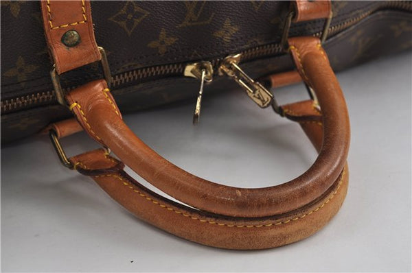 Auth Louis Vuitton Monogram Keepall Bandouliere 60 Boston Bag M41412 LV 6100D