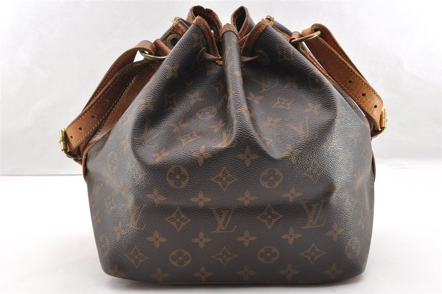 Authentic Louis Vuitton Monogram Petit Noe M42226 Shoulder Drawstring Bag 6103I