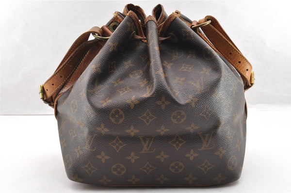 Authentic Louis Vuitton Monogram Petit Noe M42226 Shoulder Drawstring Bag 6103I