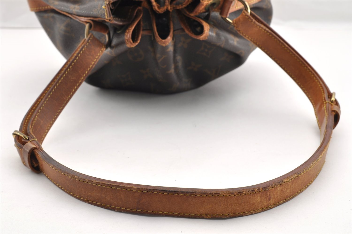 Authentic Louis Vuitton Monogram Petit Noe M42226 Shoulder Drawstring Bag 6103I