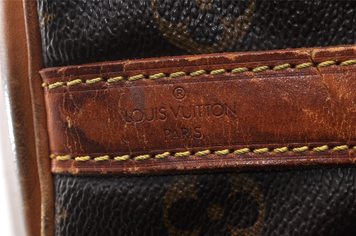 Authentic Louis Vuitton Monogram Petit Noe M42226 Shoulder Drawstring Bag 6103I