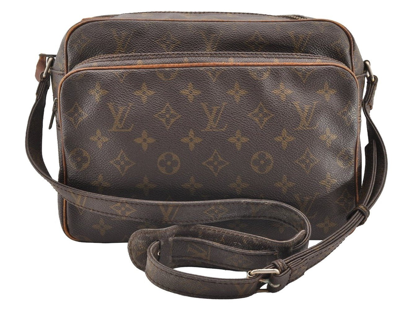 Authentic Louis Vuitton Monogram Nile Shoulder Cross Body Bag Old Model LV 6104I