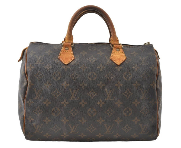 Authentic Louis Vuitton Monogram Speedy 30 Hand Boston Bag M41526 LV Junk 6106I