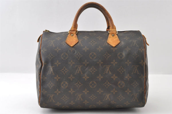 Authentic Louis Vuitton Monogram Speedy 30 Hand Boston Bag M41526 LV Junk 6106I