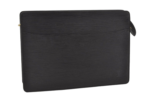 Authentic Louis Vuitton Epi Pochette Homme Clutch Hand Bag Black M52522 LV 6107I
